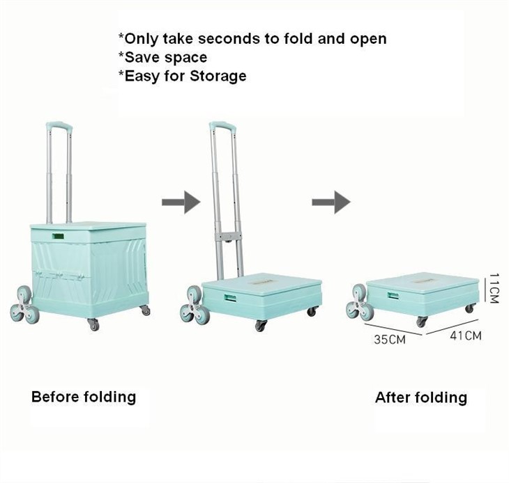 3 steps folding shopping trolley