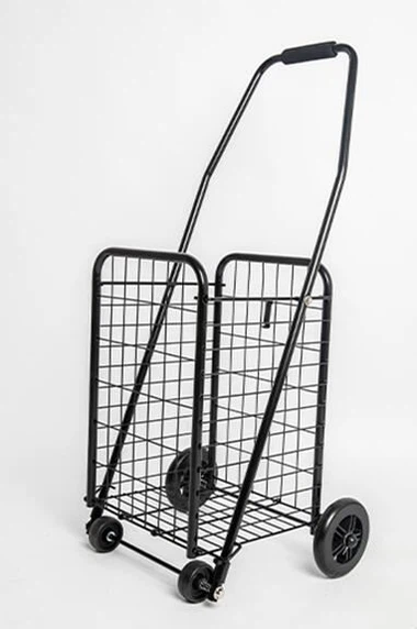 Zusammenklappbarer Einkaufswagen aus Stahl